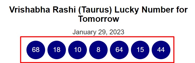 Line Taurus lucky numbers