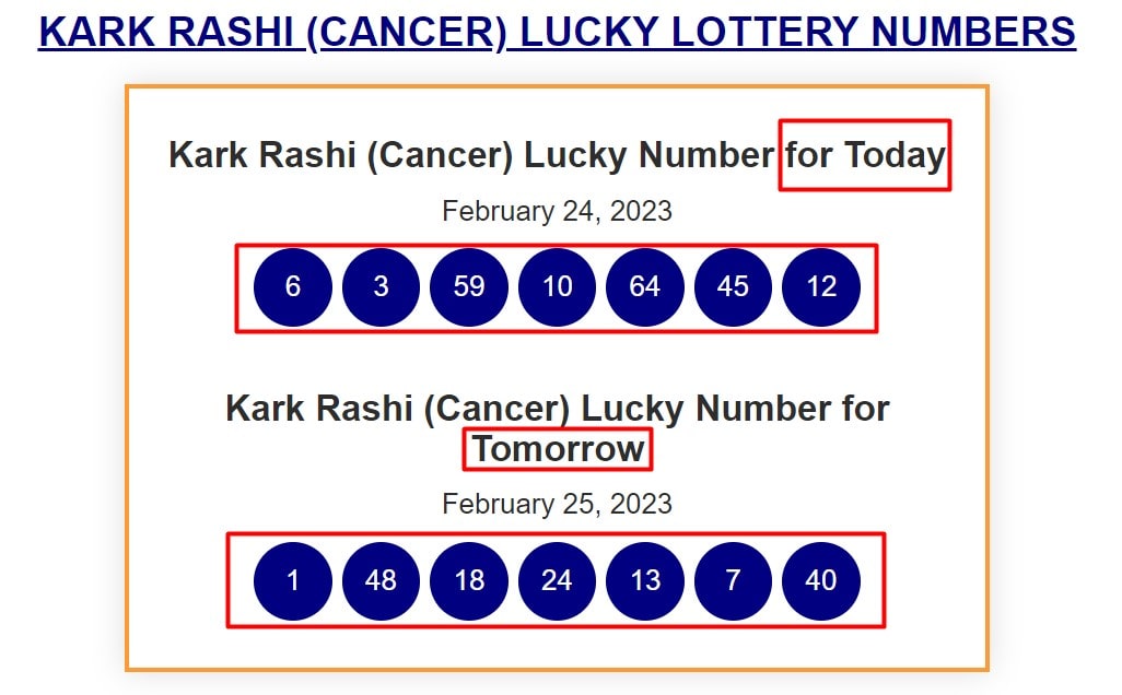 Cancer lucky number